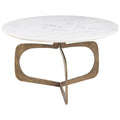 Table Ophelia basse, Blanc/Brass
