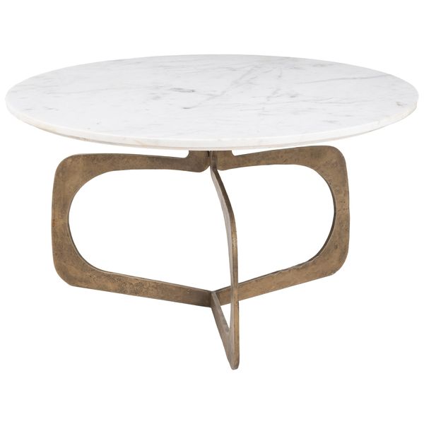Table Ophelia basse, Blanc/Brass