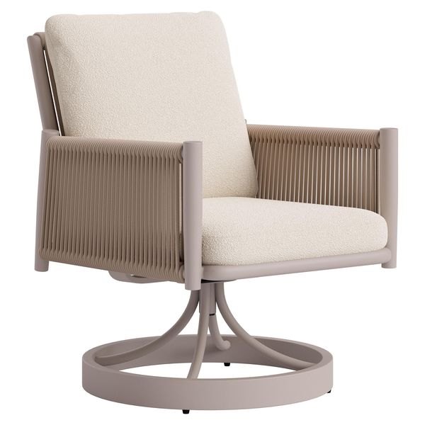 Rivan Swivel Dining Chaise, Beige, Lot de 2