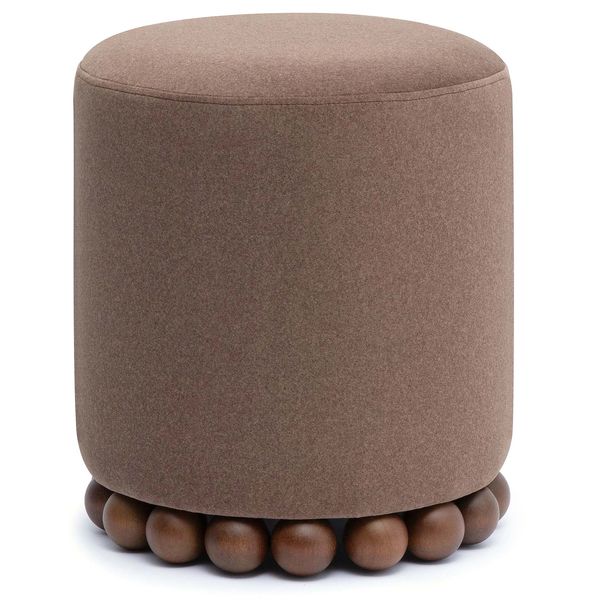 Dex Vegan Mohair Pouf, Marron